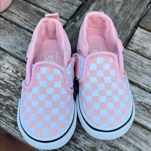 Vans Kids Pink and White Checkered Sneakers